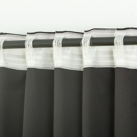 Zasłona BASIC na taśmie marszczącej 140x260cm czarny szenil 1 szt. 140x260 czarny