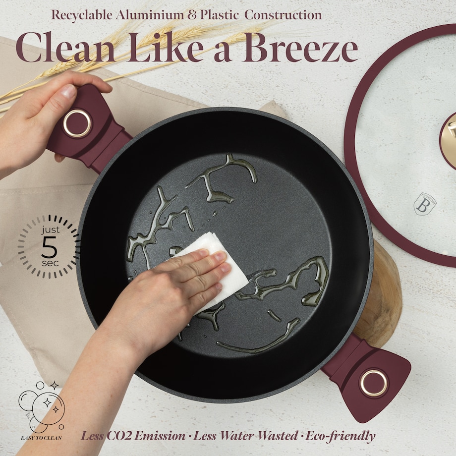 Garnek płytki 3,8L z pokrywką 28cm Berlinger Haus Leonardo Collection BH-8038