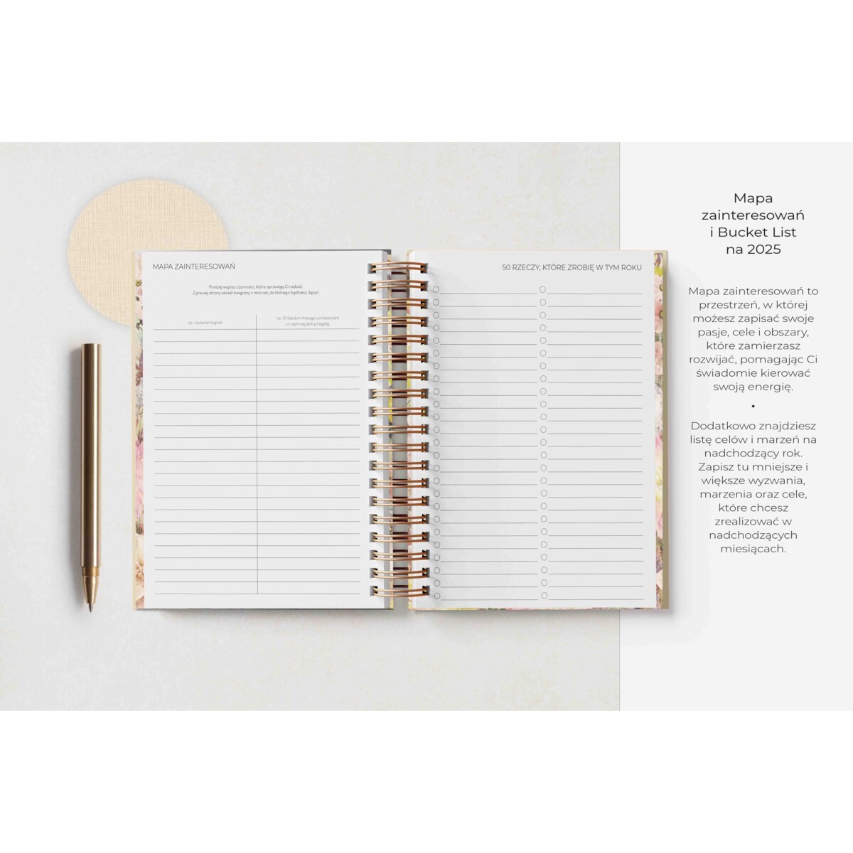 Planner Tygodniowy 2025 na spirali – Arena Silente