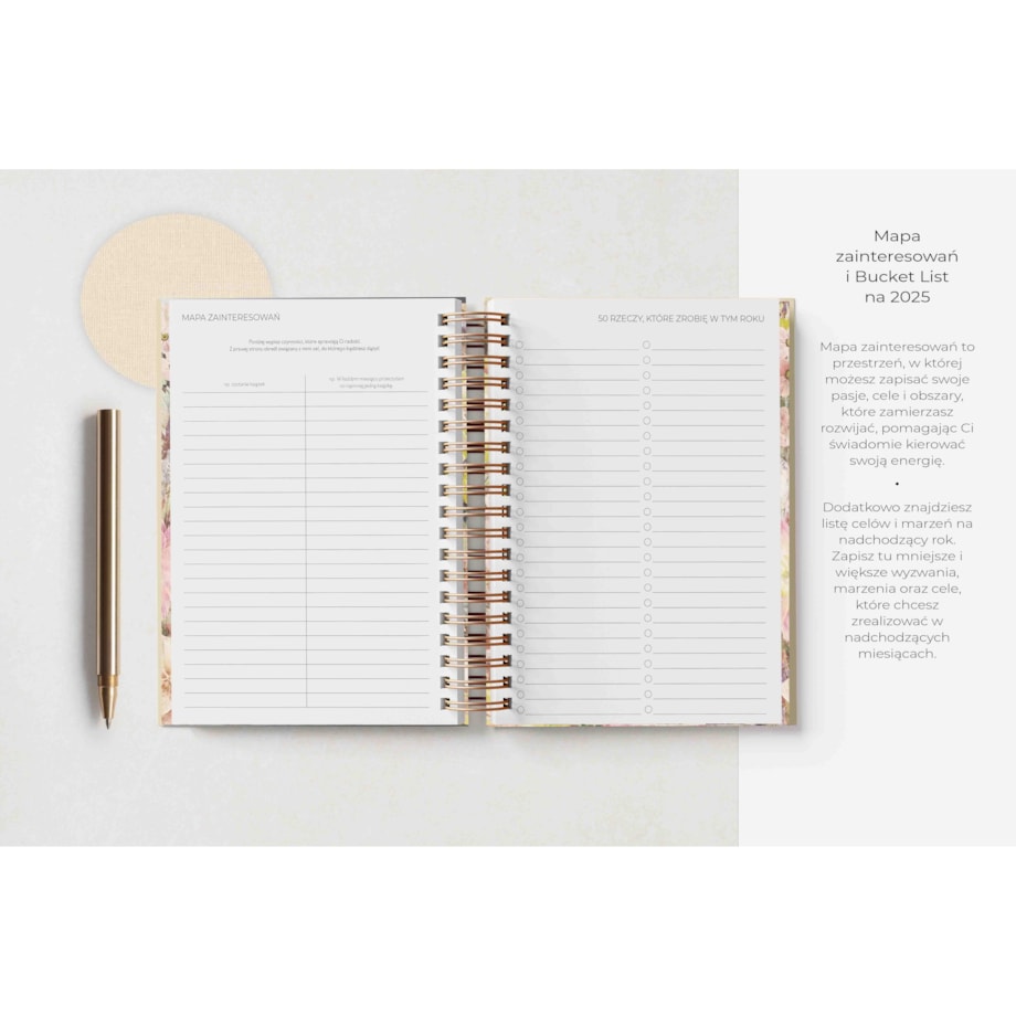 Planner Tygodniowy 2025 na spirali – Arena Silente