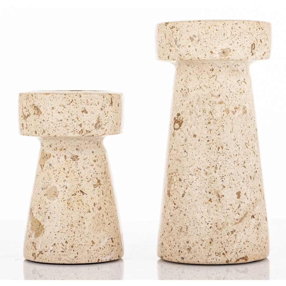 Świecznik komplet 2 szt. 13x6,5x6,5 cm TORRE beżowy