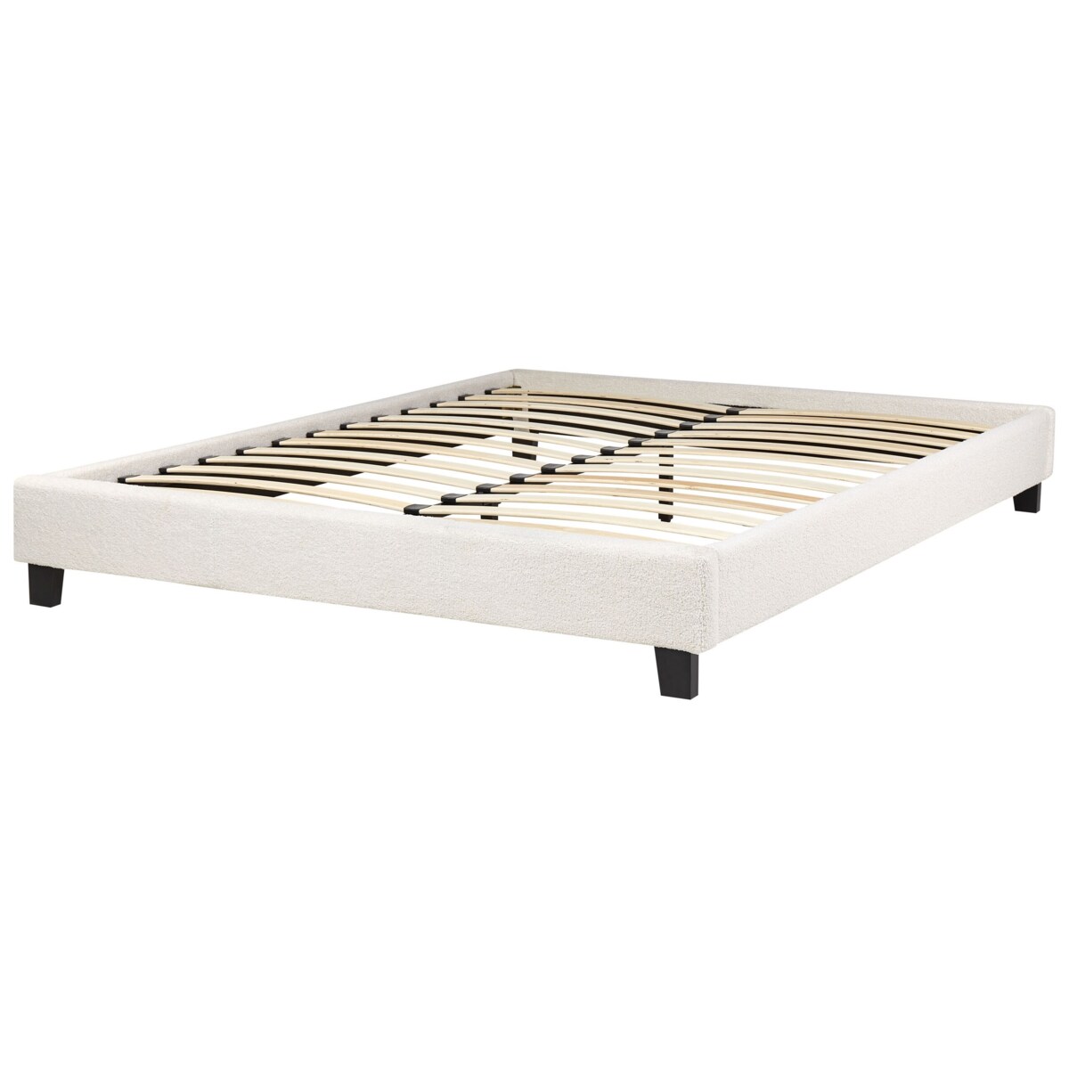 Łóżko bez zagłówka Boucle ROANNE 160 x 200 cm Kremowy