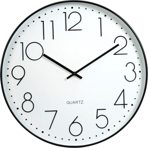 Zegar ścienny z czarną ramą, Ø 50 cm