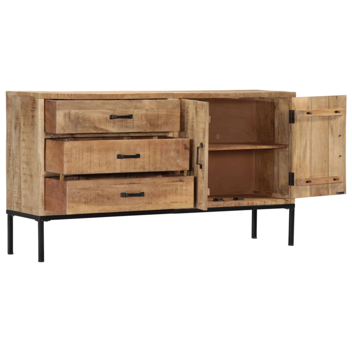 vidaXL Szafka, 140x35x75 cm, lite drewno mango