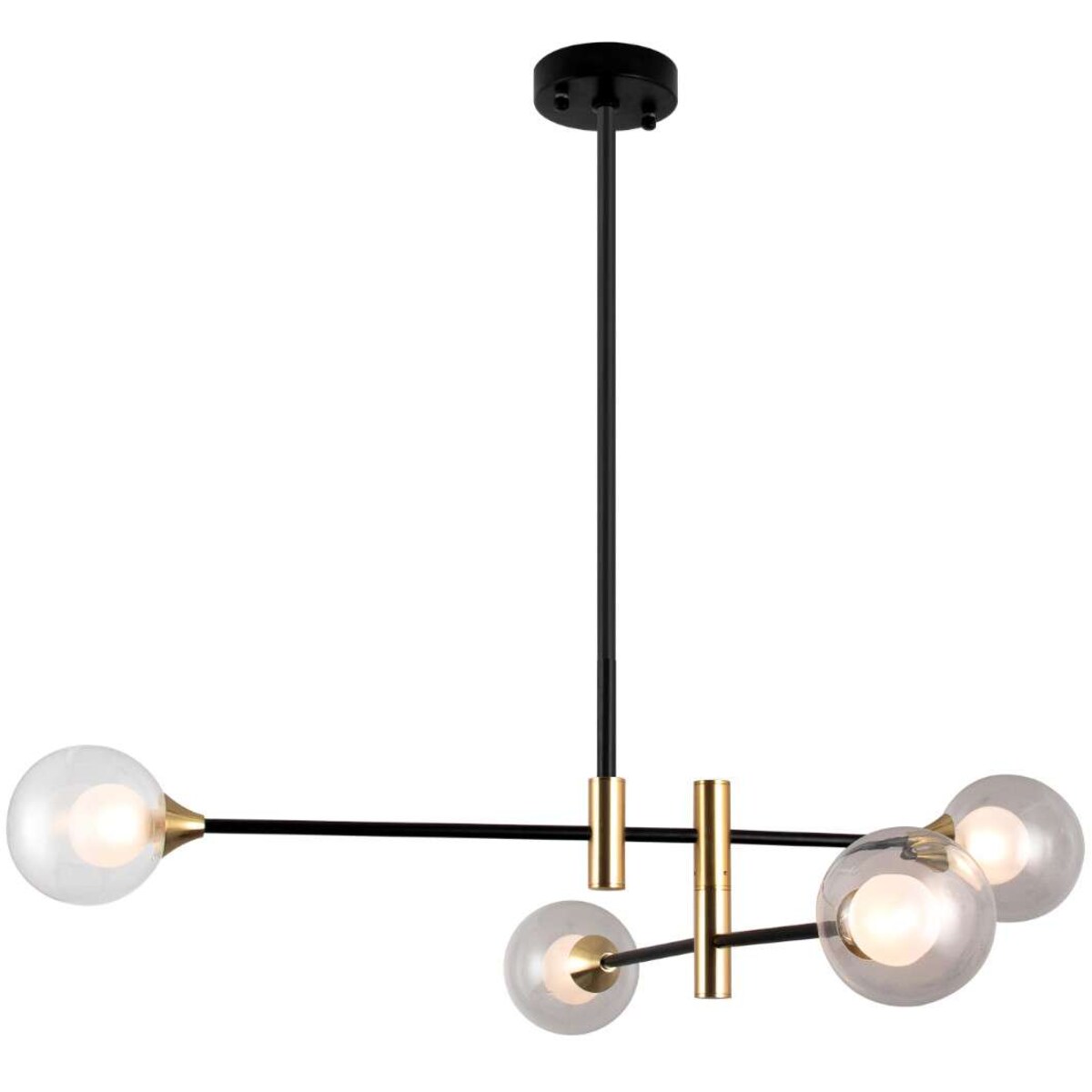 LAMPA sufitowa MARINO PND-9148-4 Italux metalowa OPRAWA loftowe pręty kule balls molekuły czarne mosiądz