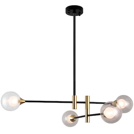 LAMPA sufitowa MARINO PND-9148-4 Italux metalowa OPRAWA loftowe pręty kule balls molekuły czarne mosiądz