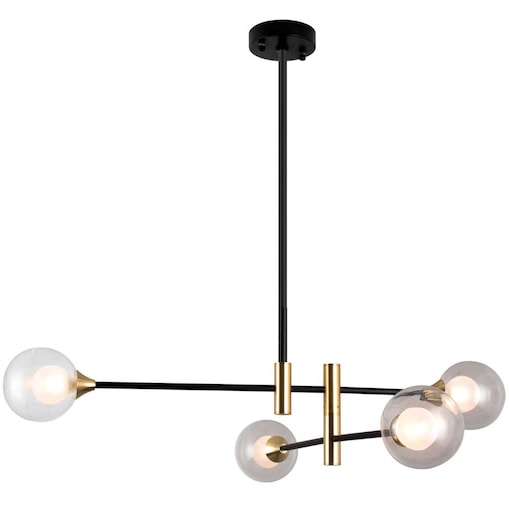 LAMPA sufitowa MARINO PND-9148-4 Italux metalowa OPRAWA loftowe pręty kule balls molekuły czarne mosiądz