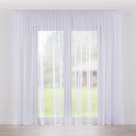 Firana na taśmie 300x245 biały ze wzorem