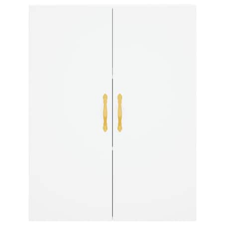 vidaXL Witrynka, biała, 69,5x34x180 cm, materiał drewnopochodny