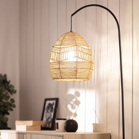 Lampa pogłogowa z plecionym kloszem Beyavo 166 cm