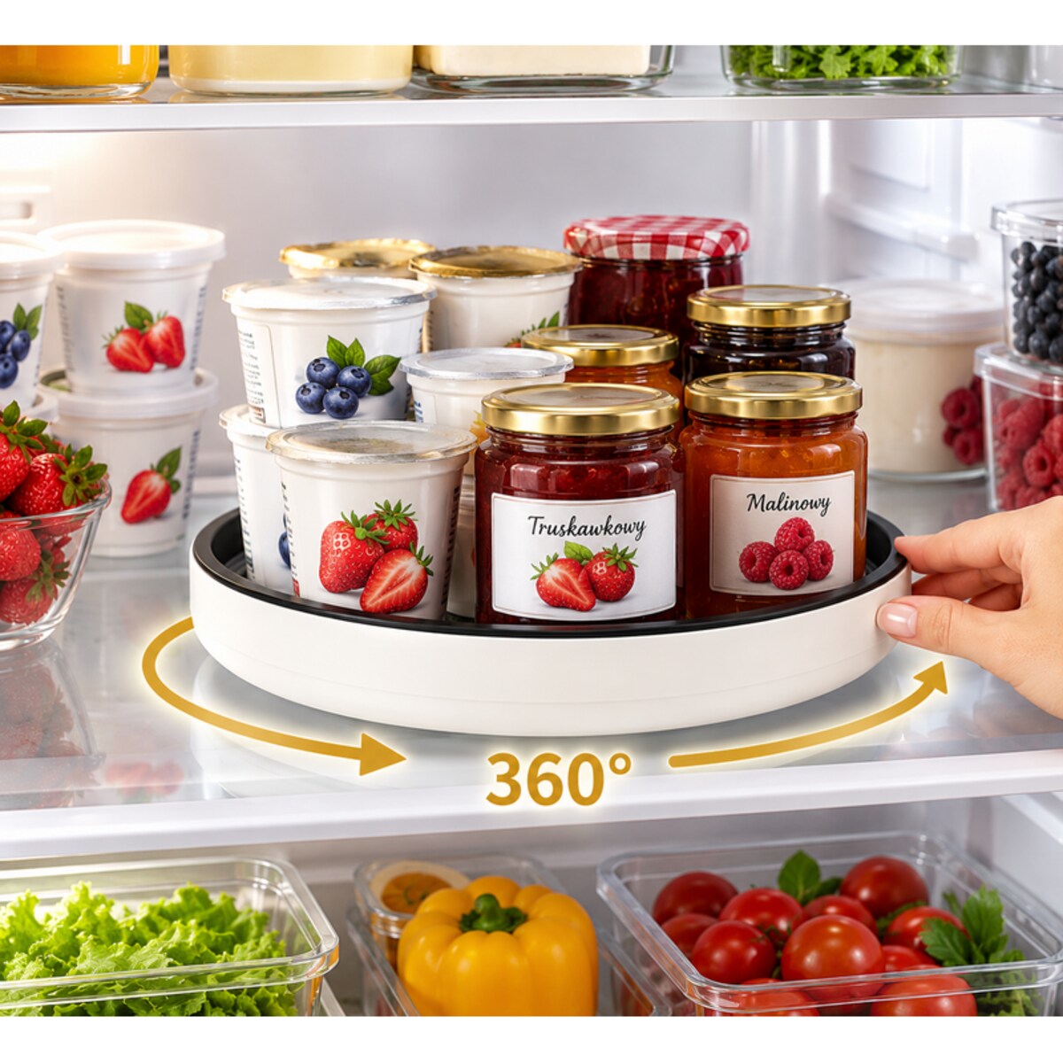 Taca obrotowa SHP ROTA biała 25 cm kuchenna 360°