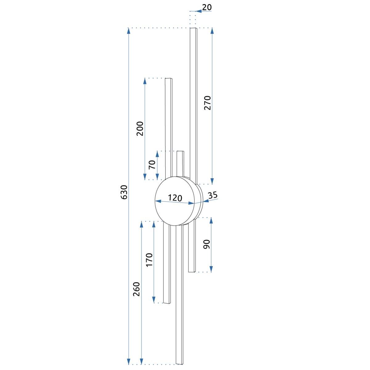 Kinkiet lampa ścienna czarna złota LED APP1437-W