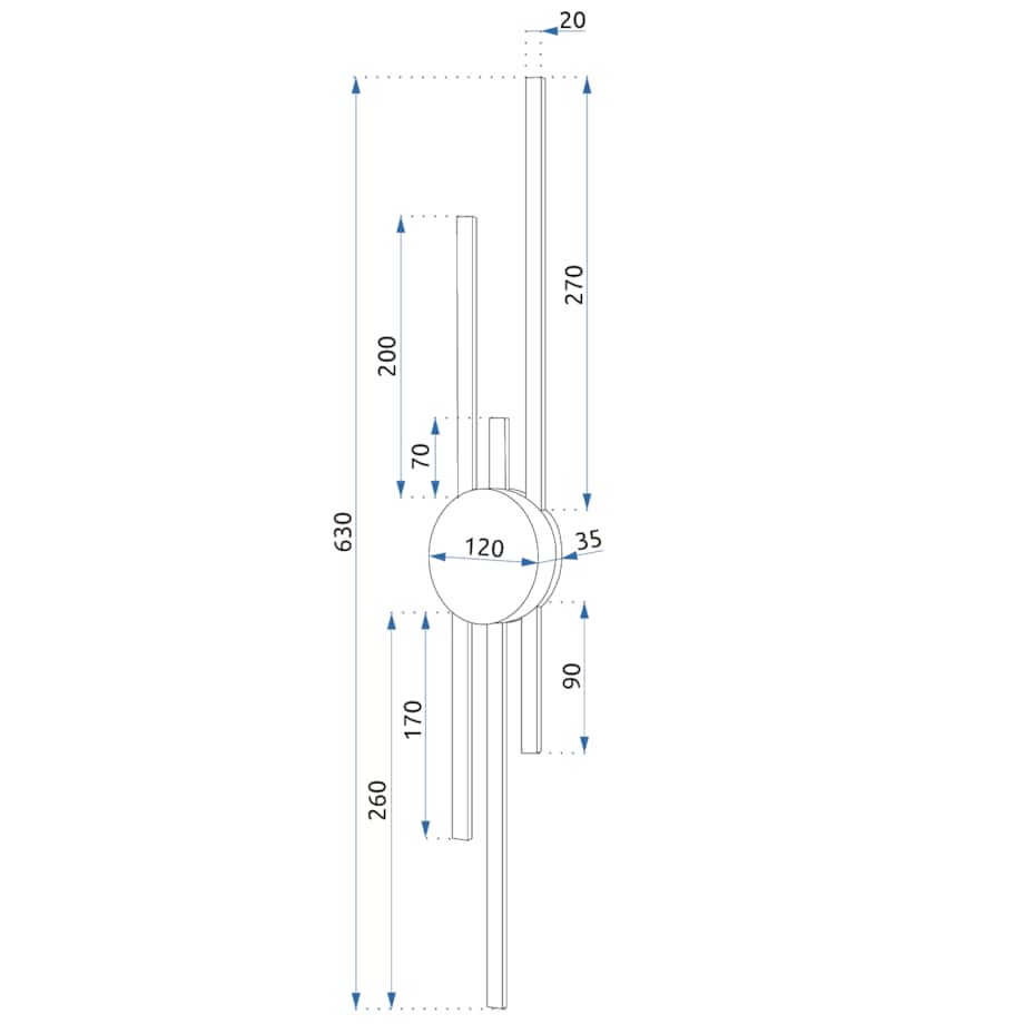 Kinkiet lampa ścienna czarna złota LED APP1437-W