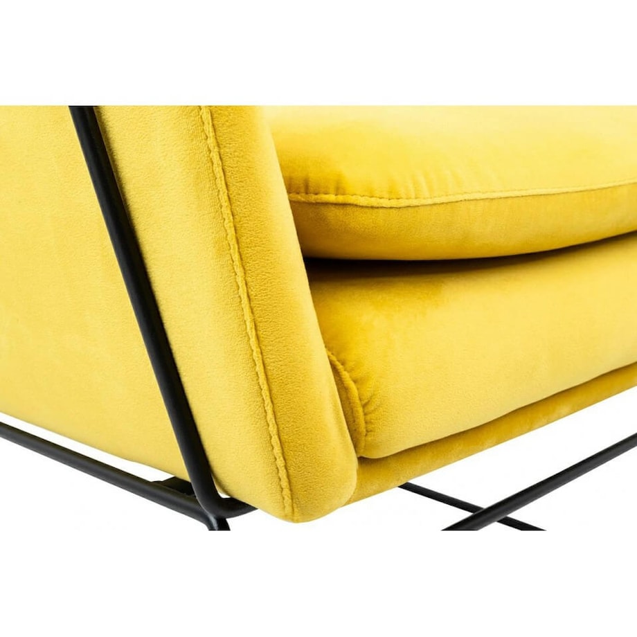 Tkaninowy fotel do sypialni Emma MSE011000308.V20 King Home welurowy żółty
