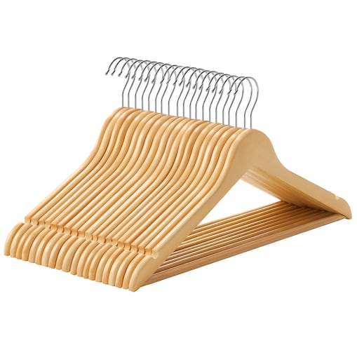 Wieszaki Drewniane Na Ubrania Komplet 20Szt Naturalny