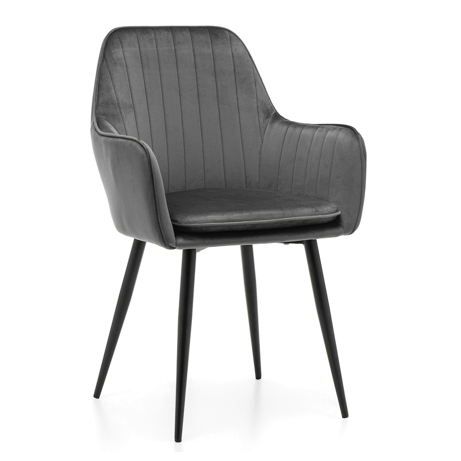 Krzesło tapicerowane EMILIA szare welur salon jadalnia