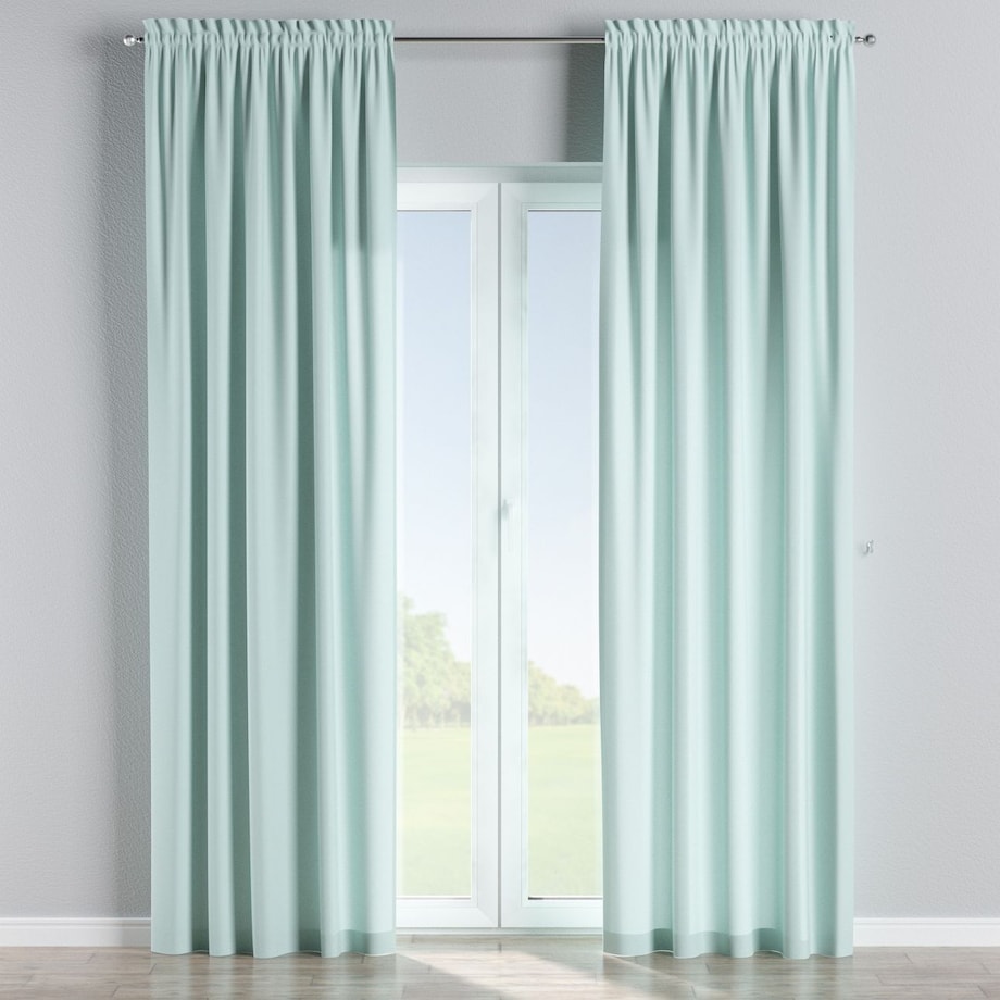 Zasłona na kanale z grzywką 1 szt. 130x245 pastelowy błękit