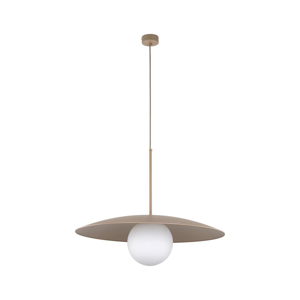 Lampa Wisząca SLATE SABIA GLASS, Beżowo-Biała, Ø65 cm, 1-Punktowa, 10910, TK Lighting