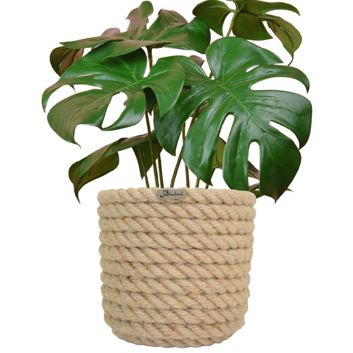 19 BOHO jutowa osłonka na doniczkę koszyk naturalny lina z trawy plecionej JUTA styl skandynawski etno loft wzór 19/210