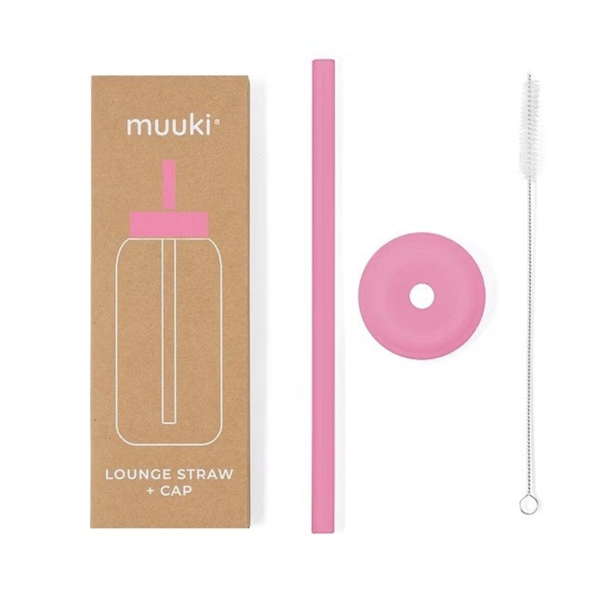 MUUKI słomka do butelki 720 ml, Flamingo Pink