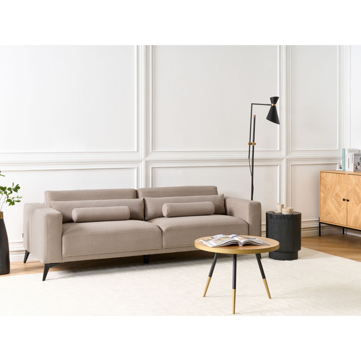 Sofa 3-osobowa beżowoszara ANGE