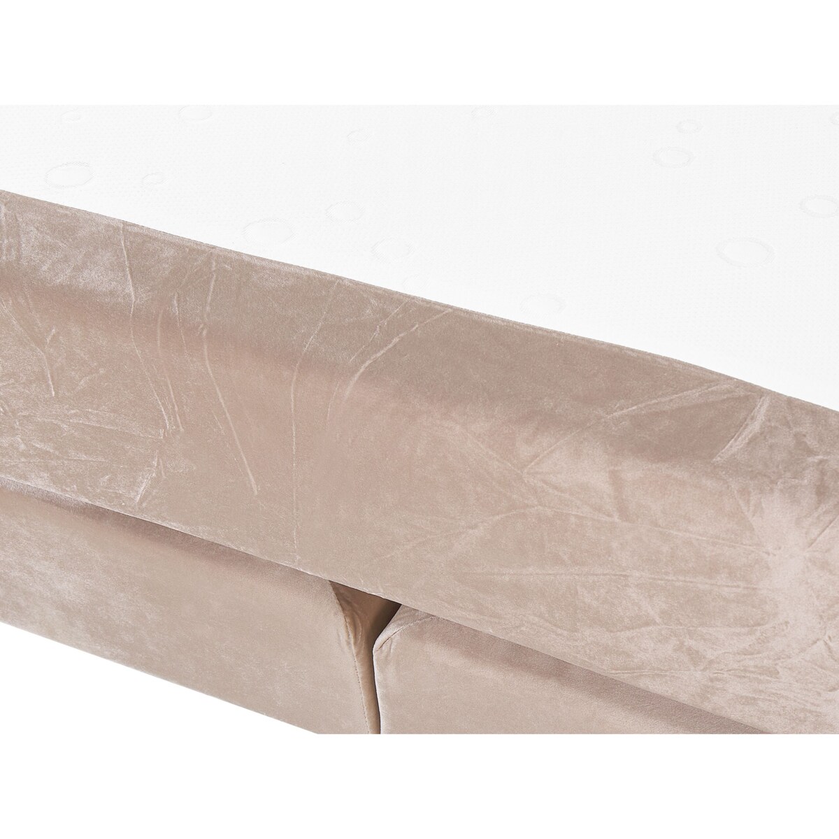 Łóżko kontynentalne welurowe 180 x 200 cm beżowe MARQUISE