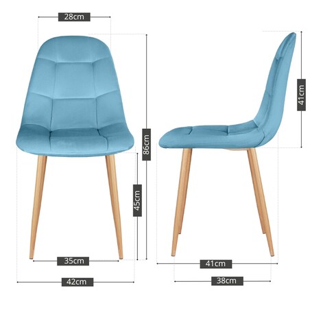 Krzesło tapicerowane turkusowe welurowe pikowane nowoczesne do salonu