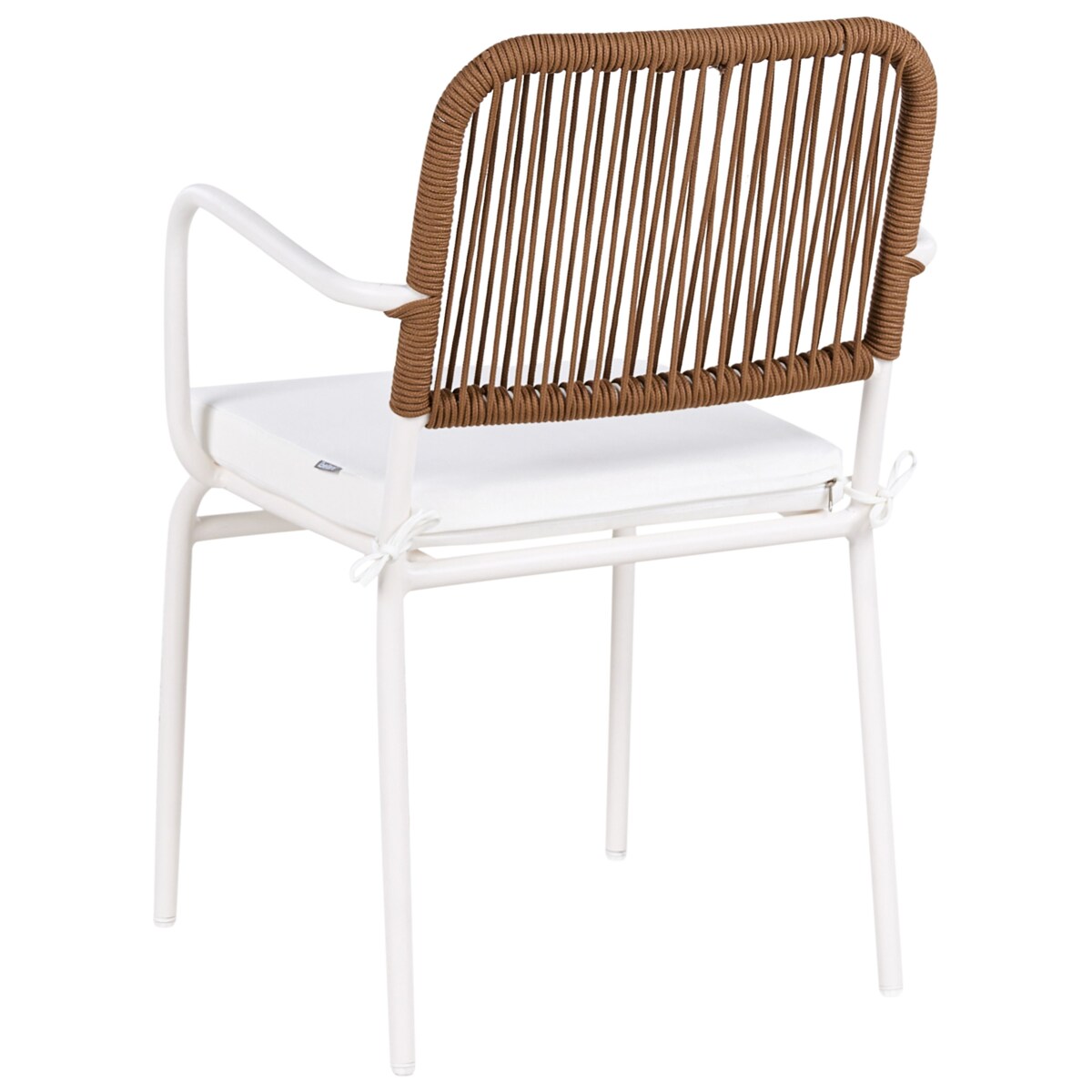 Zestaw 4 krzeseł ogrodowych z poduszkami TACENO Metal Biały