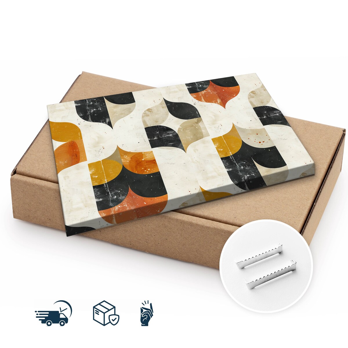 Obraz Na Płótnie Kolorowe Kształty Abstrakcja Ornamenty Styl Boho 70x50cm