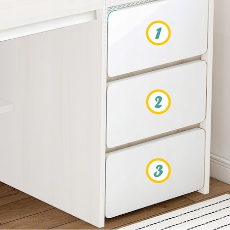 Białe biurko komputerowe 100 cm z dużymi półkami loft skandynawskie