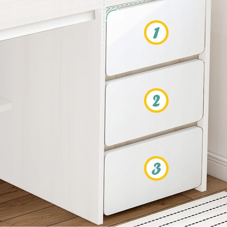 Białe biurko komputerowe 100 cm z dużymi półkami loft skandynawskie