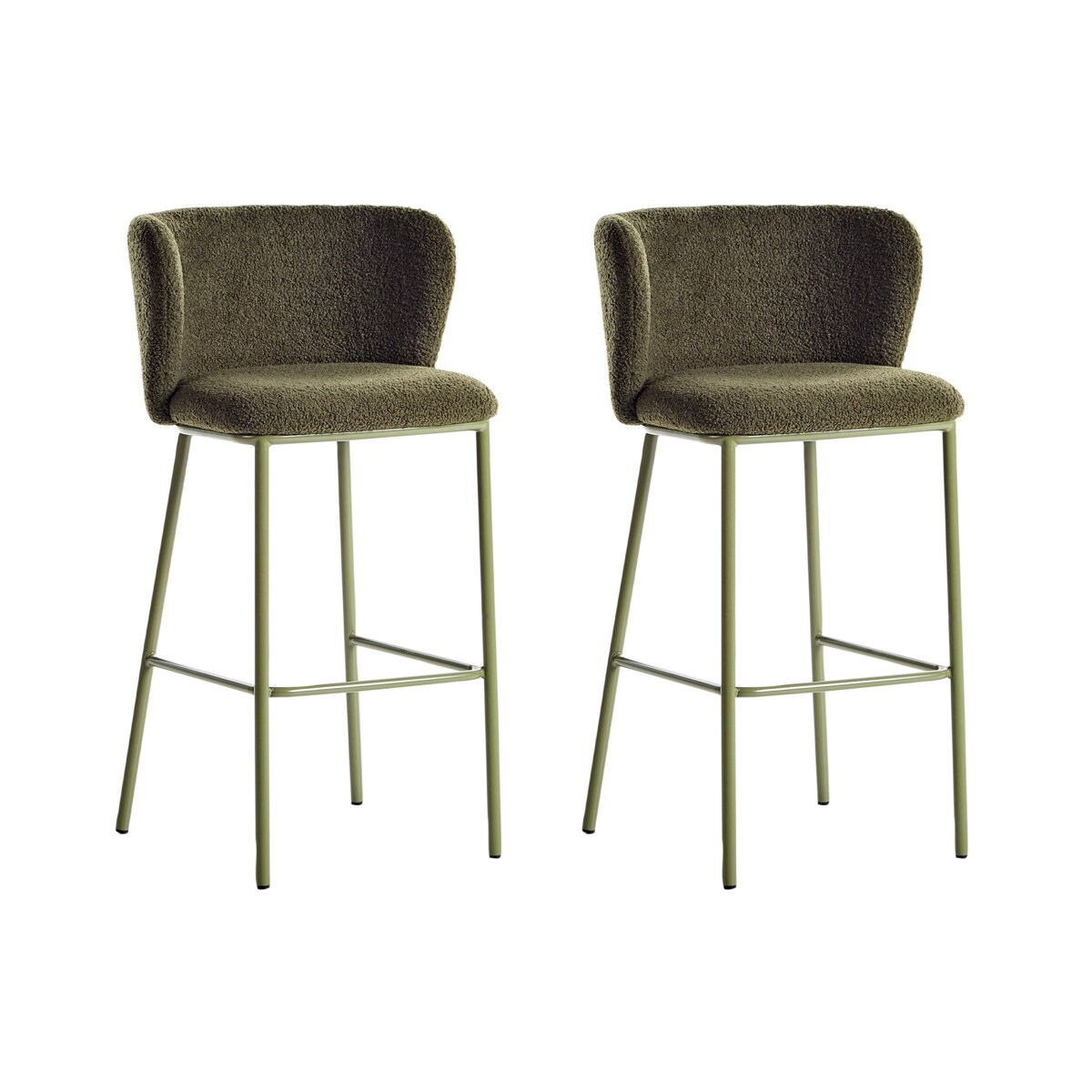 Zestaw 2 krzeseł barowych MINA Zielony