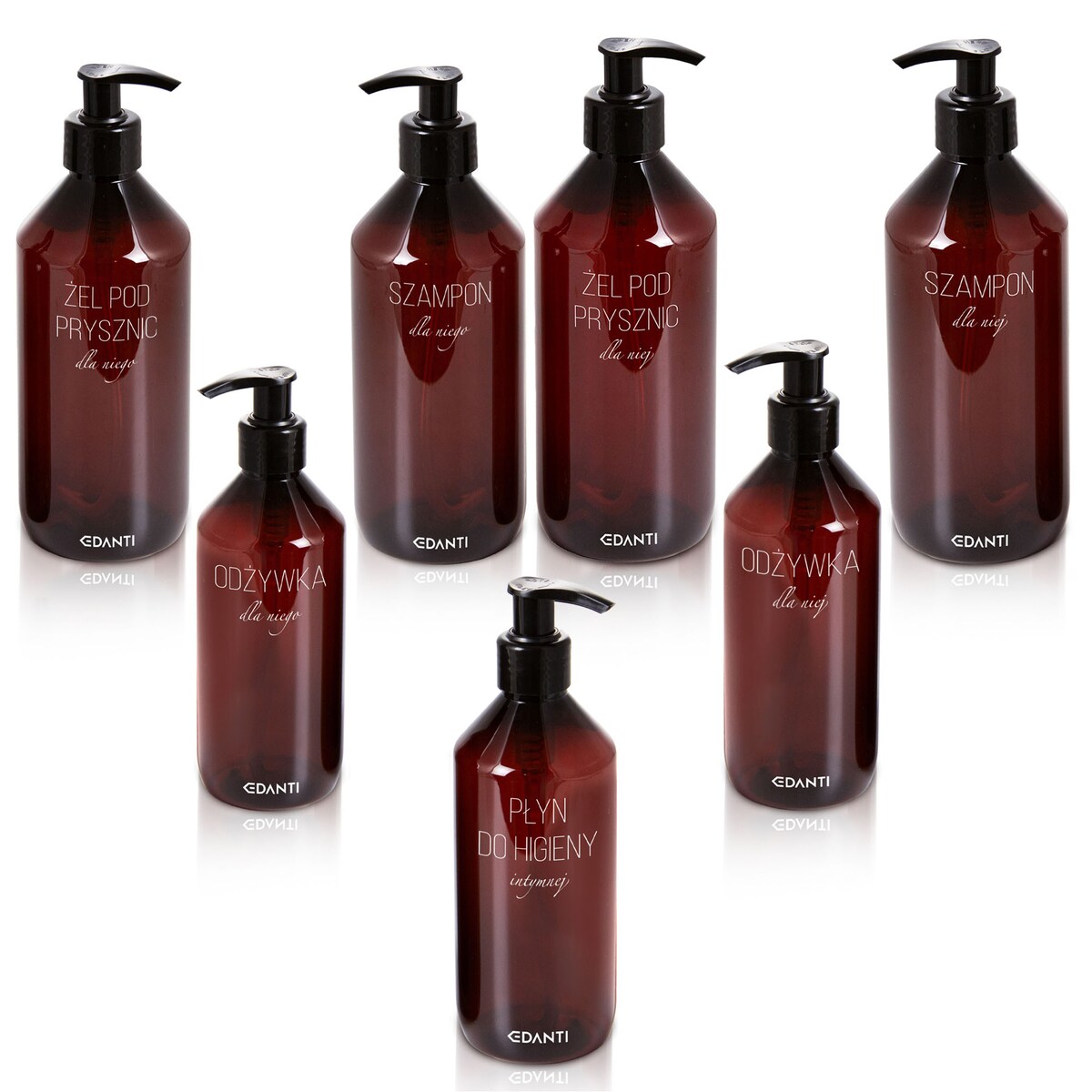 7X Dozownik Z Pompką Butelka Do Szamponu Żelu Pod Prysznic Zestaw Dla Pary Do Łazienki