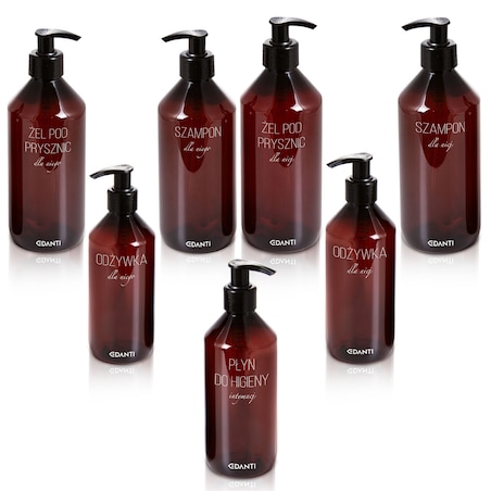 7X Dozownik Z Pompką Butelka Do Szamponu Żelu Pod Prysznic Zestaw Dla Pary Do Łazienki