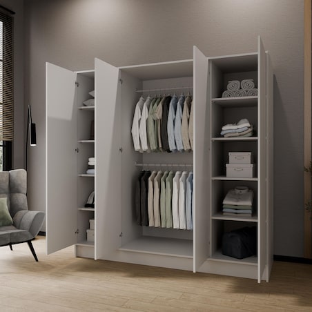 Szafa gładka 200 ALA bez lustra i bez uchwytów, biała