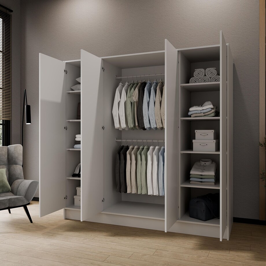 Szafa gładka 200 ALA bez lustra i bez uchwytów, biała