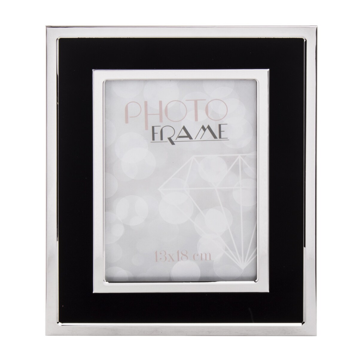 Ramka srebrno-czarna na zdjęcie 27x22 cm SILVINA