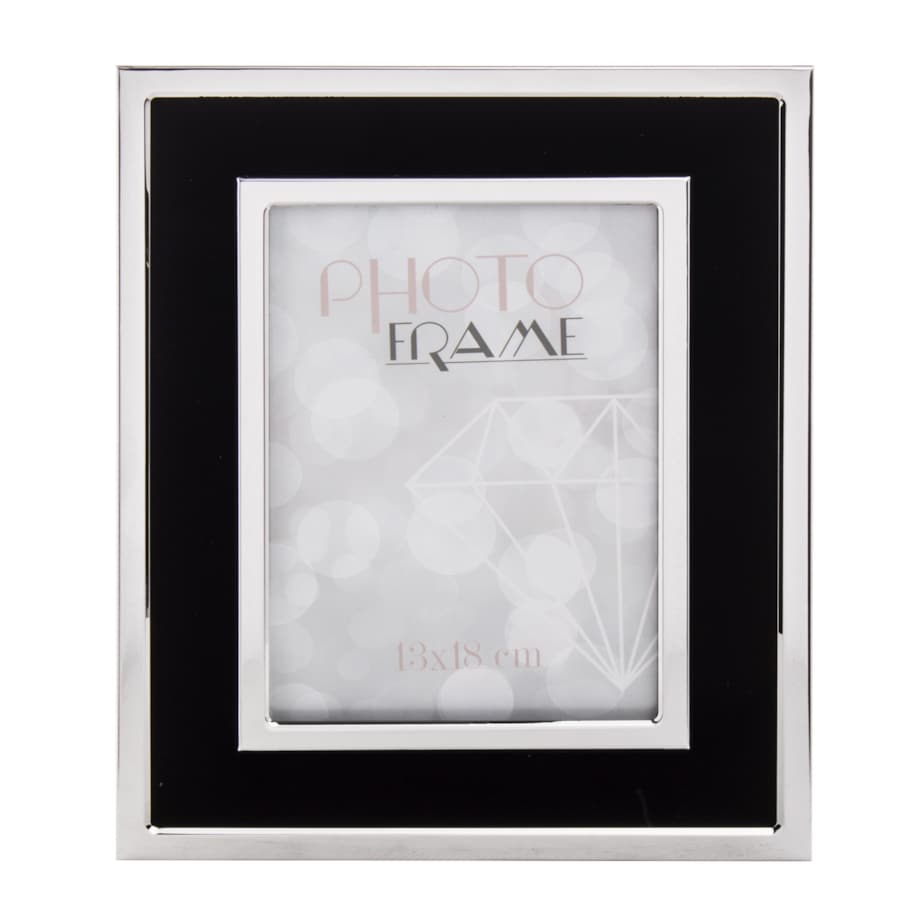 Ramka srebrno-czarna na zdjęcie 27x22 cm SILVINA