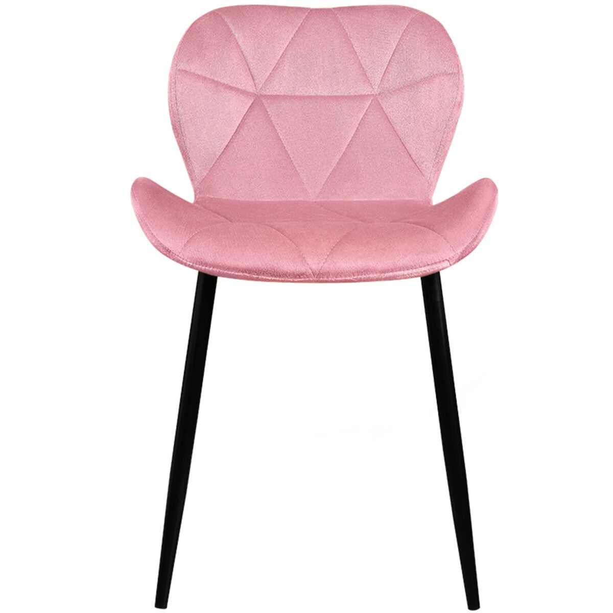 Krzesło tapicerowane welurowe pikowane różowe do salonu jadalni