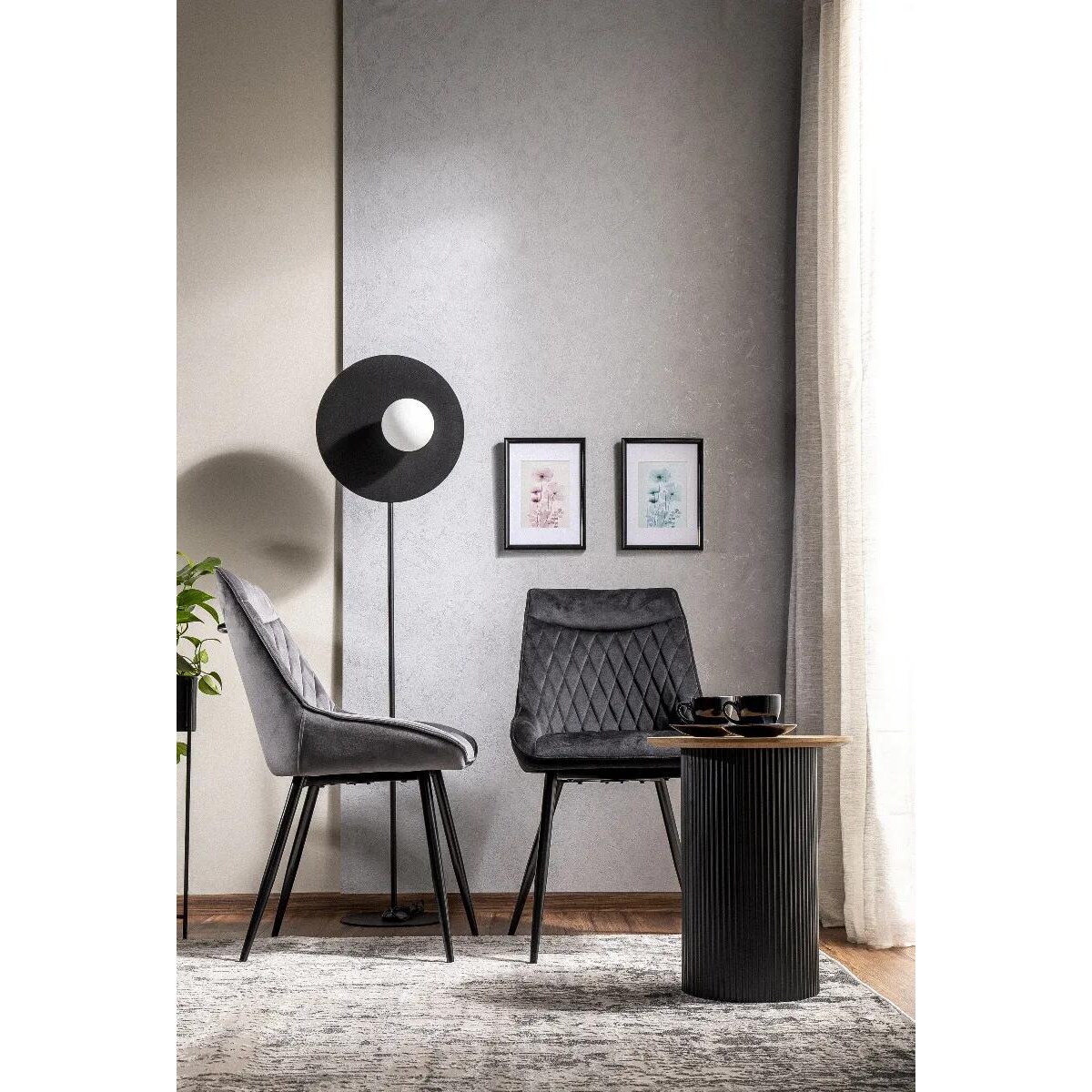 Krzesło tapicerowane AGAT VELVET czarne