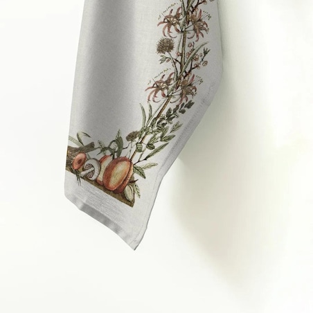 Lniany ręcznik kuchenny - Jesienna ramka