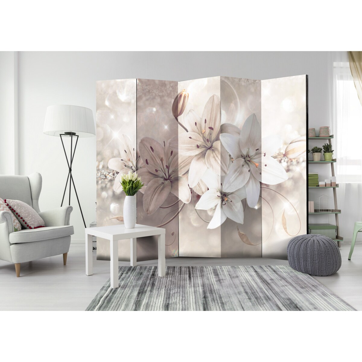 Parawan Dwustronny Diamentowe Lilie 225x172cm