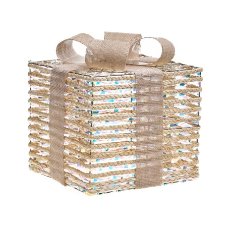 Zestaw 3 dekoracji świątecznych LED MOSSO Prezenty świąteczne 20/25/30 cm Beżowy