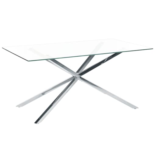 Stół do jadalni szklany 160 x 90 cm srebrny CORA