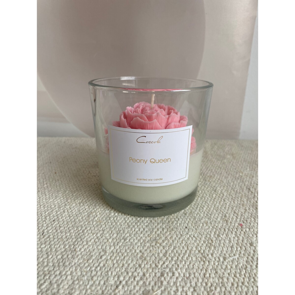 Peony Queen- 280 gram ekologiczna naturalna świeca sojowa ozdobna piwonia (dostępne inne zapachy)