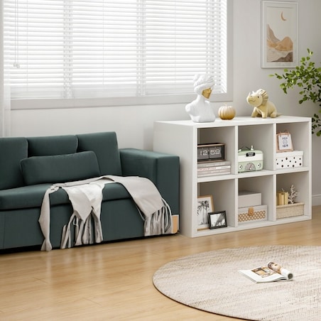 Regał biały na książki z 6 półkami loft