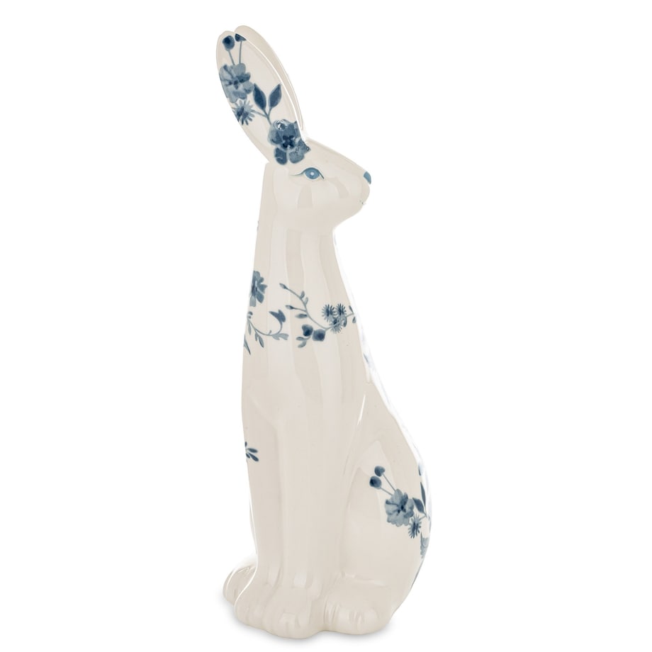 Dekoracja - królik z błękitnymi ozdobami 28,5x10x13 cm