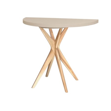 Stół półokrągły CUTTI 90x90 rozkładany cappuccino/jesion