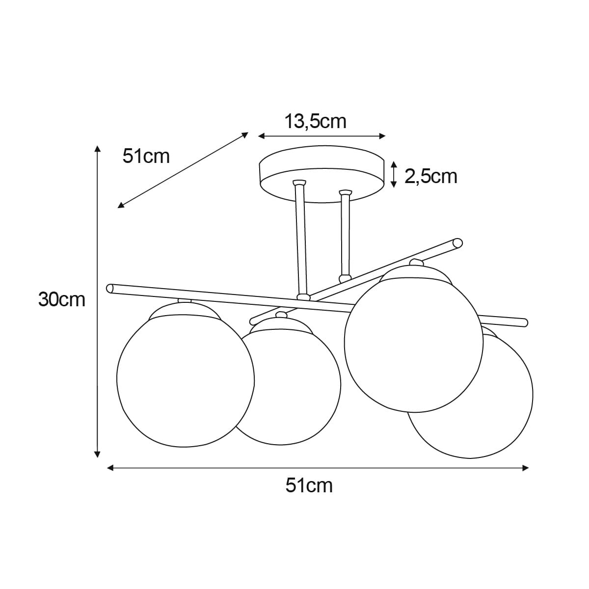 Lampa sufitowa K-6043 z serii RAYA