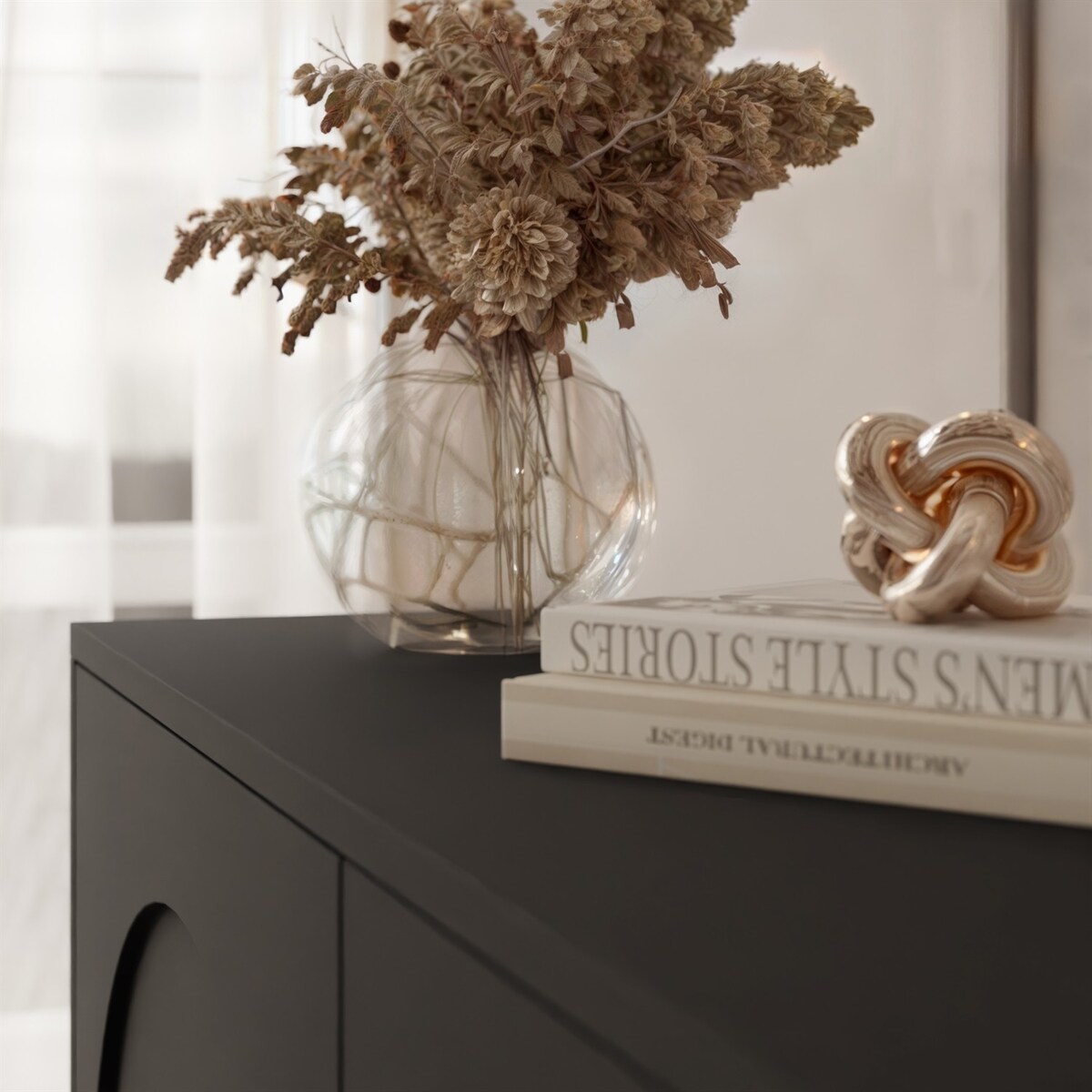 Czterodrzwiowa komoda ARIADNA, czarna